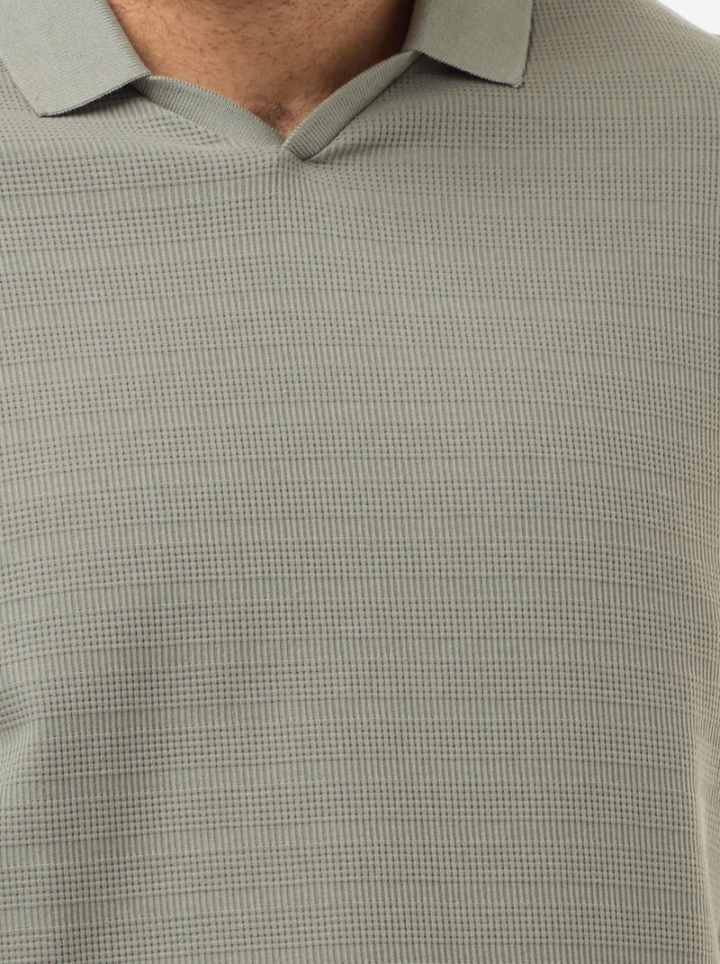 Polo in cotone stretch a maniche corte Verde - Kiabi
