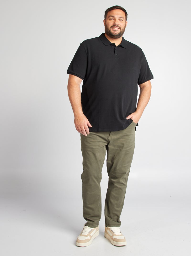 Polo in maglia piqué nero - Kiabi