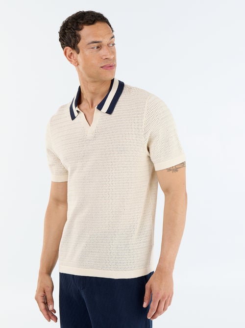 Polo in maglia traforata a maniche corte - Kiabi