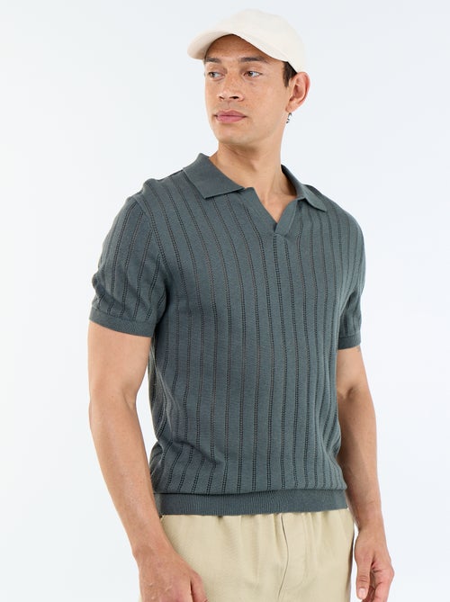 Polo in maglia traforata a maniche corte - Kiabi