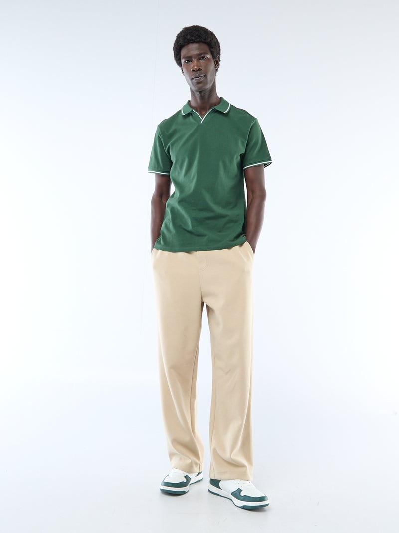Polo in piqué di cotone a maniche corte Verde - Kiabi