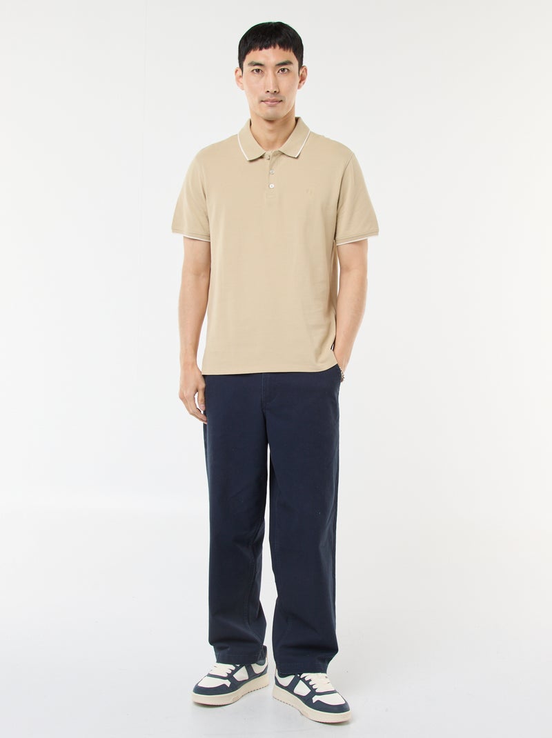 Polo in piqué di cotone Beige - Kiabi