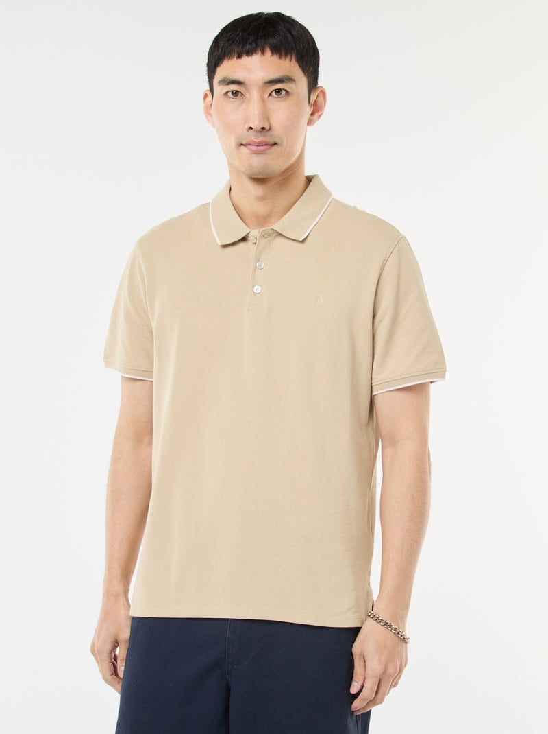 Polo in piqué di cotone Beige - Kiabi