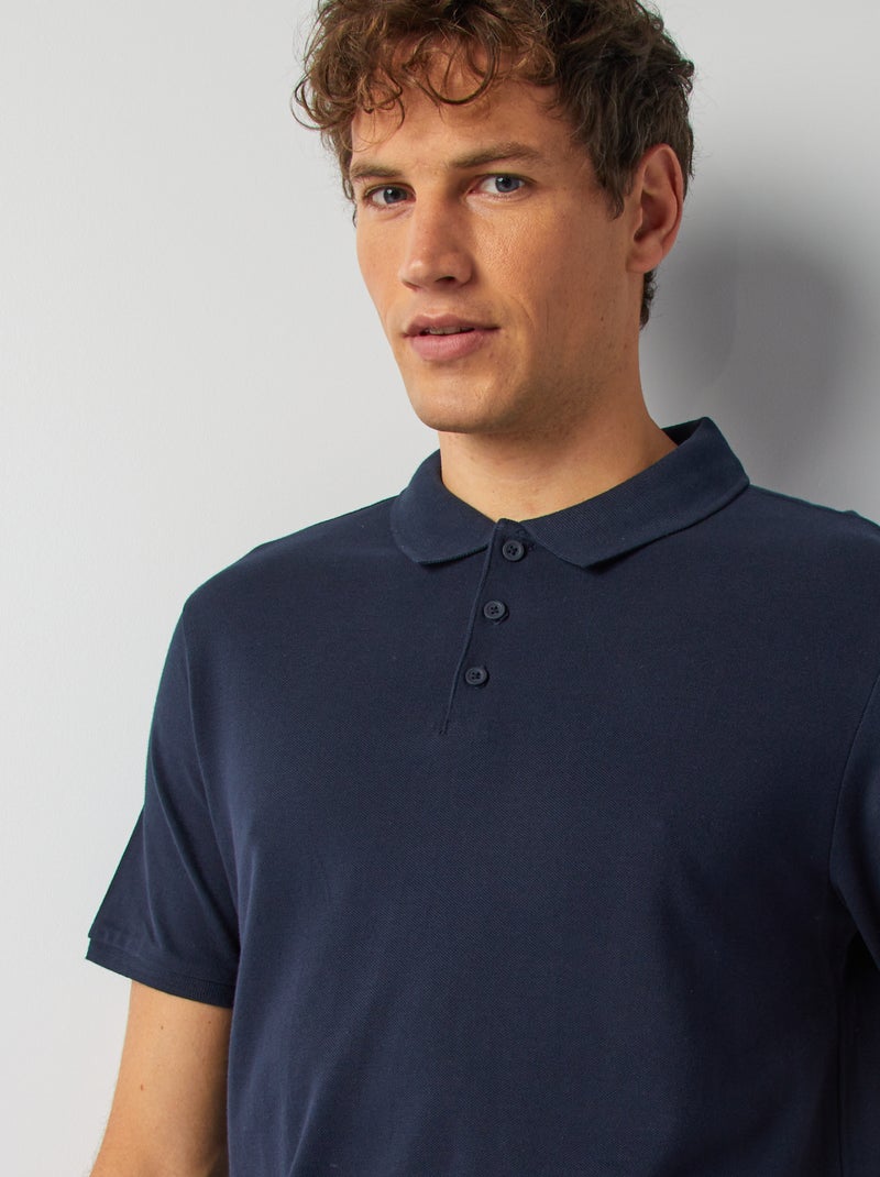 Polo in piqué di cotone blu - Kiabi