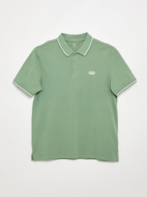 Polo in piqué di cotone con ricamo sul petto - Kiabi
