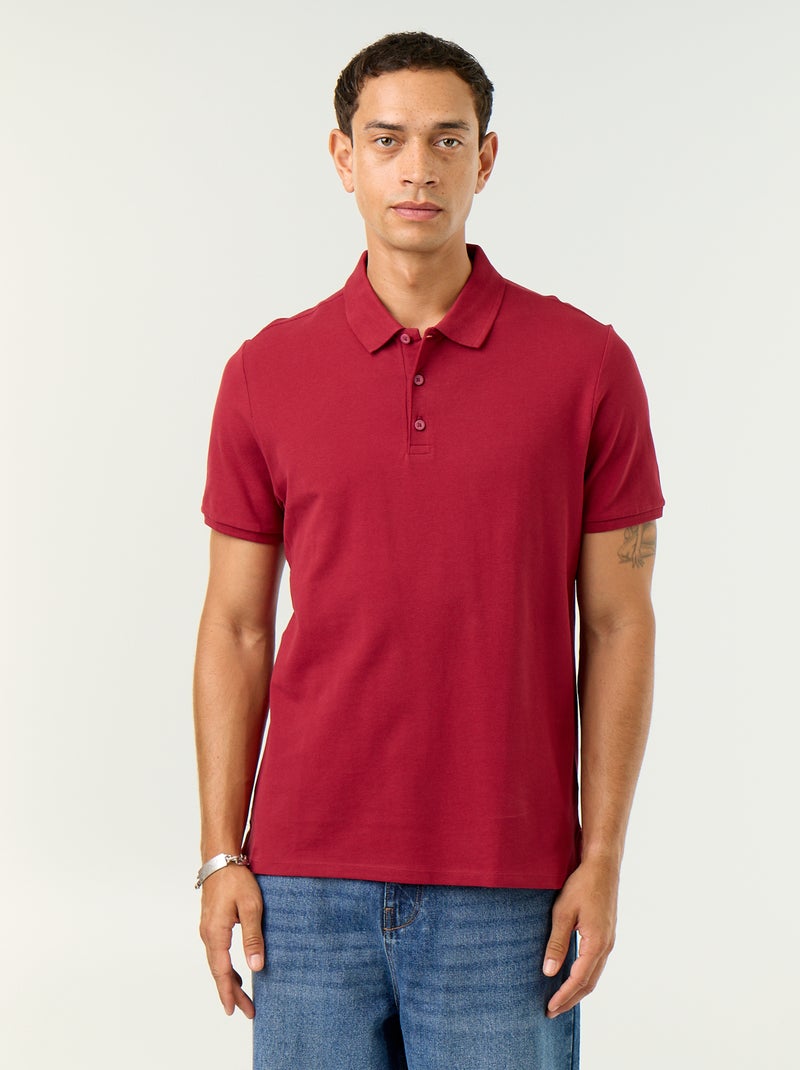 Polo in piqué di cotone Rosso - Kiabi