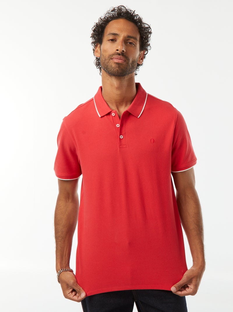 Polo in piqué di cotone Rosso - Kiabi