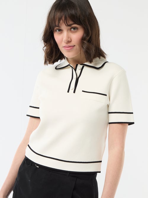 Polo manches courtes en piqué de coton - Kiabi