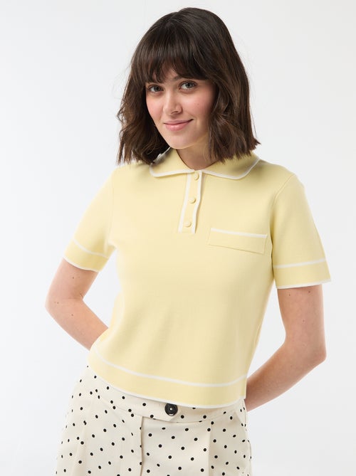 Polo manches courtes en piqué de coton - Kiabi