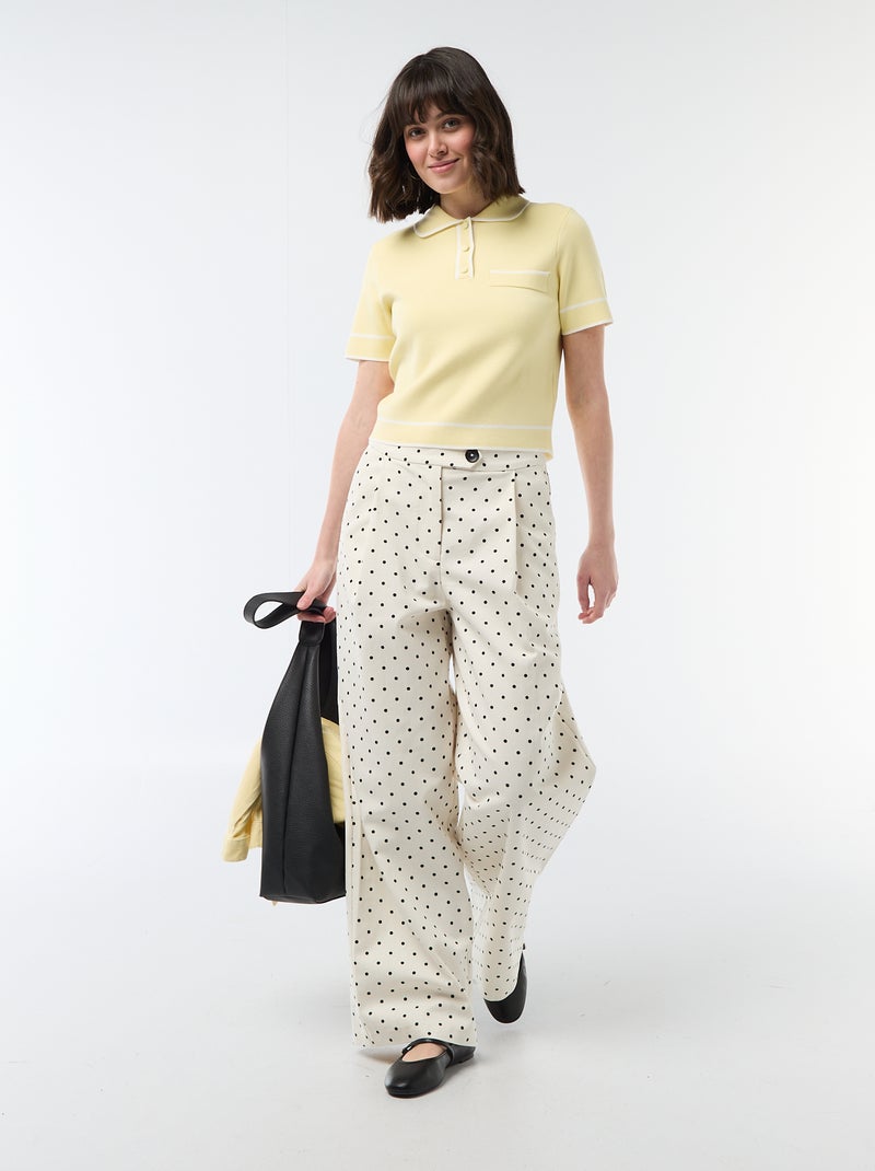 Polo manches courtes en piqué de coton Jaune - Kiabi