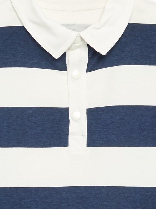 Polo manches longues rayé - collection facile à enfiler - Kiabi