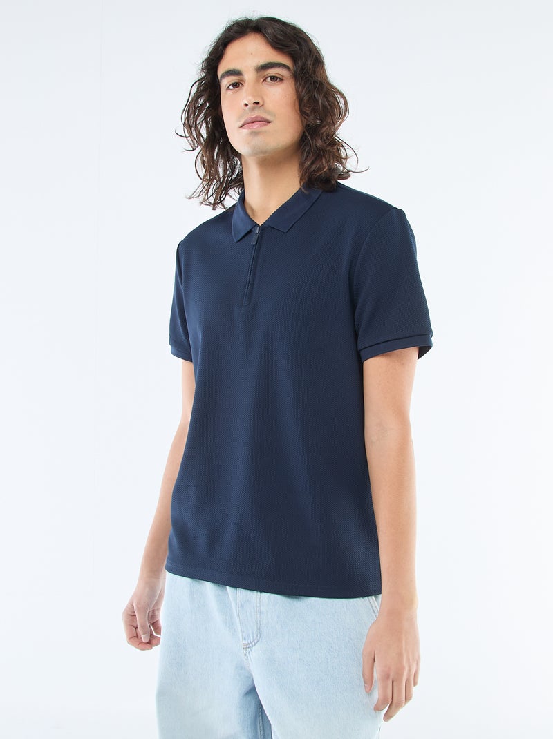 Polo mit Reissverschlusskragen Blau - Kiabi