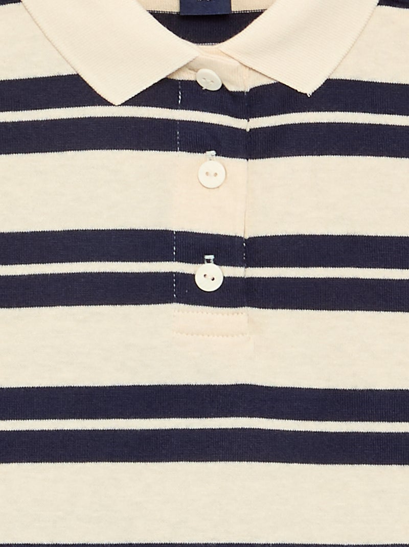 Polo oversize à rayures Bleu - Kiabi