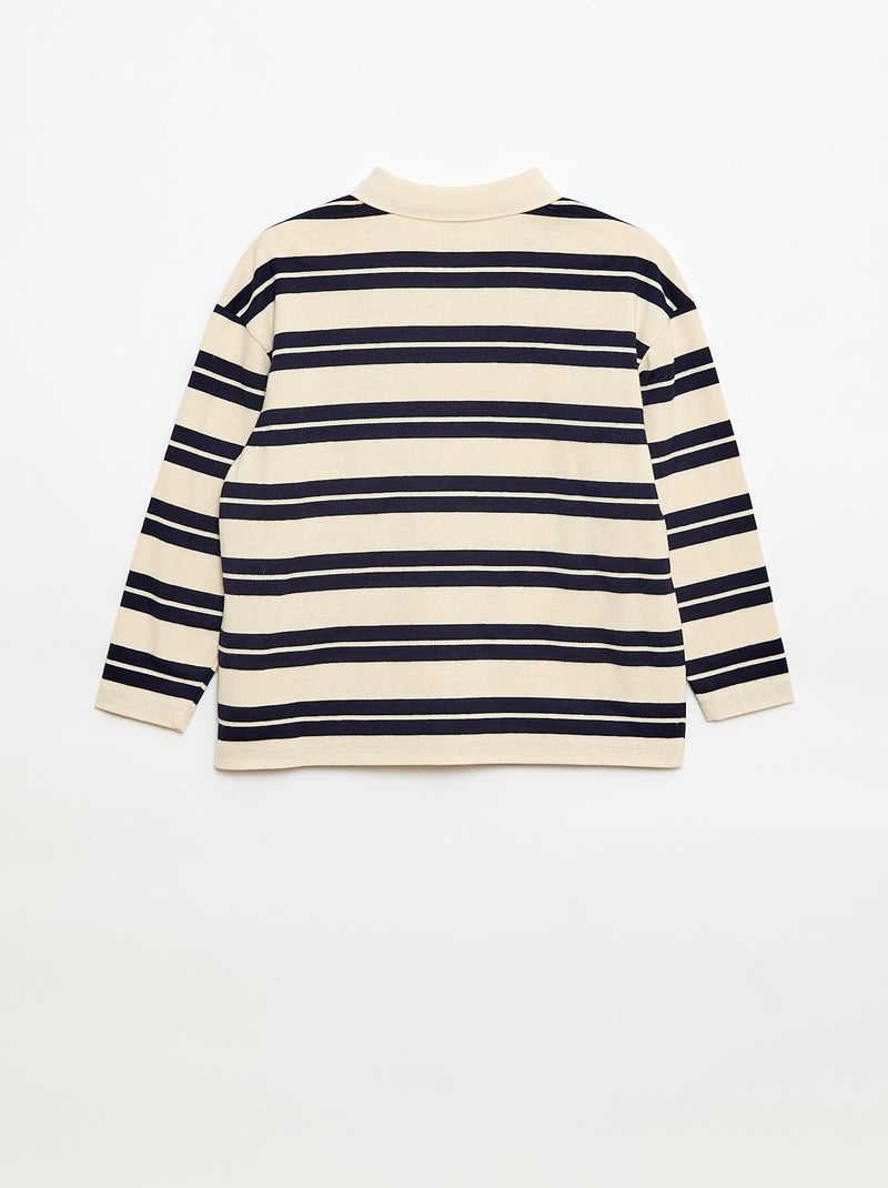 Polo oversize à rayures Bleu - Kiabi