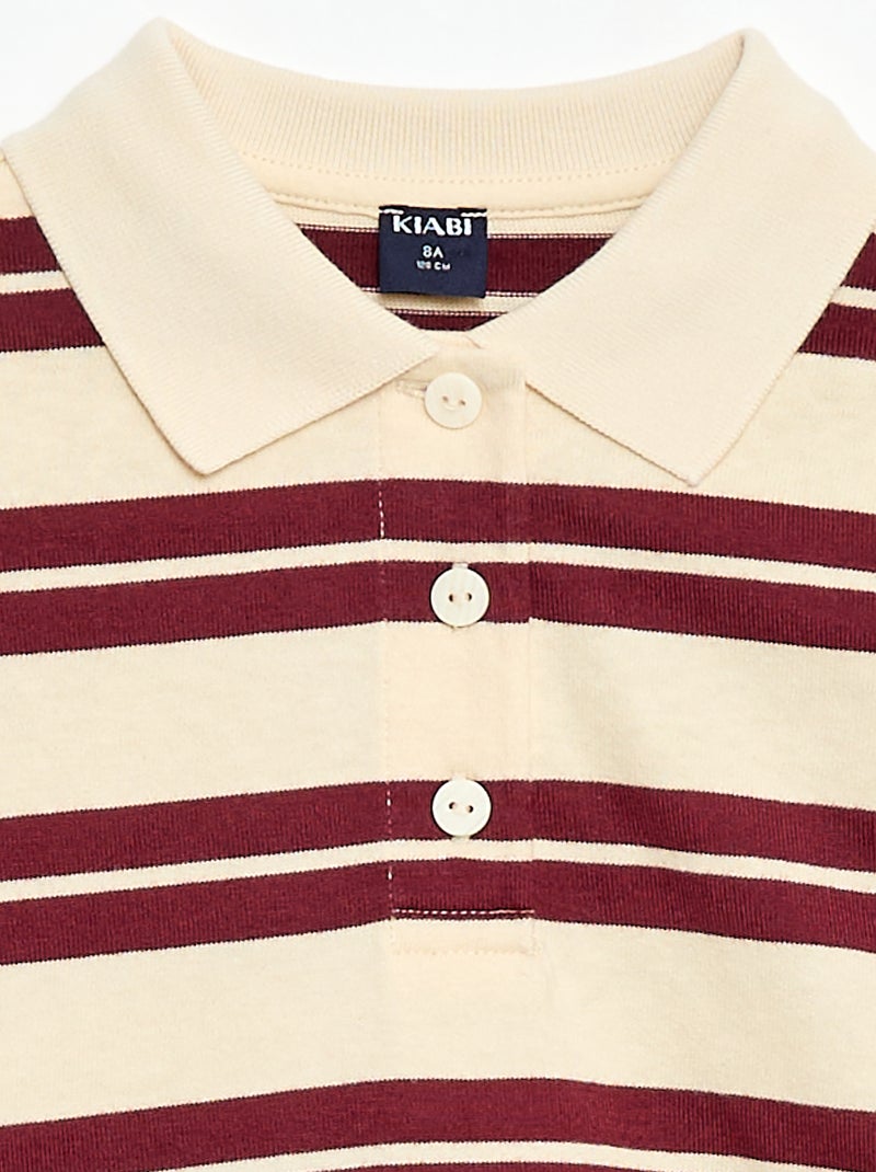 Polo oversize à rayures Rouge - Kiabi