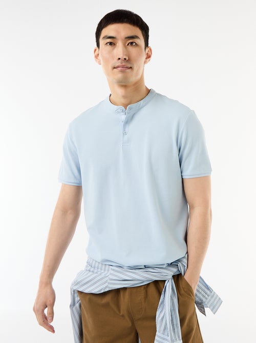 Polo pour homme en maille piquée avec col tunisien - Kiabi Polo pour homme en maille piquée avec col tunisien - Kiabi