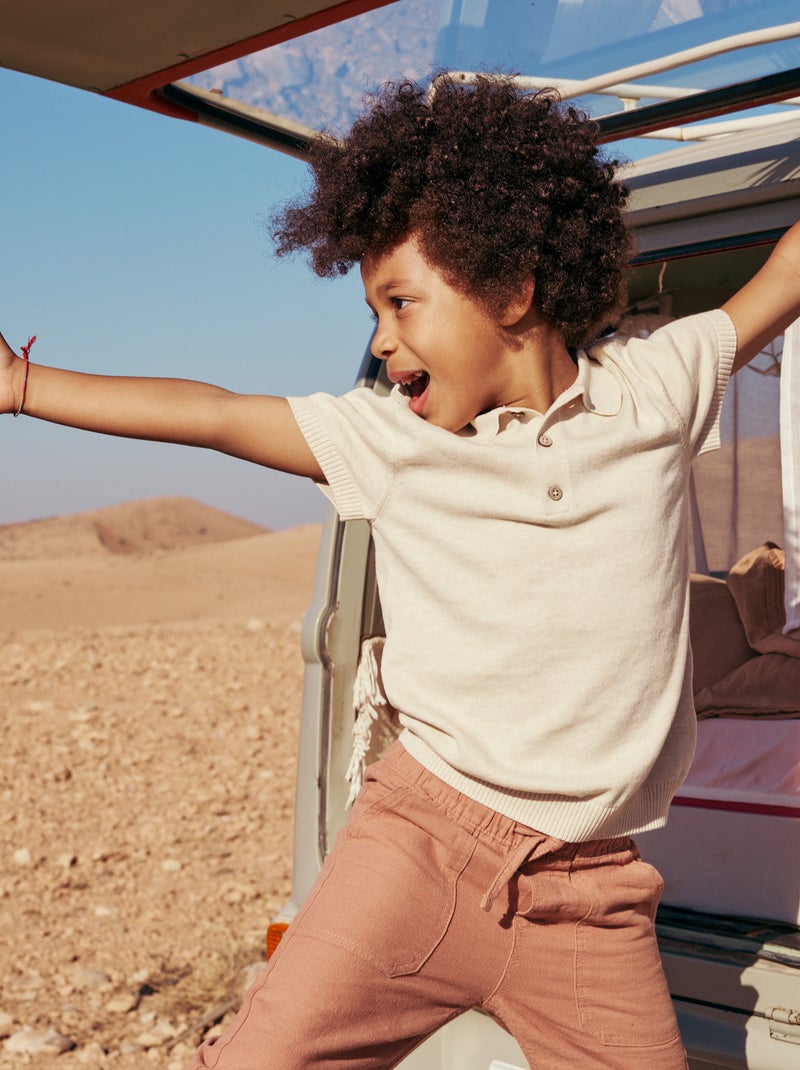 Polo pull Beige - Kiabi