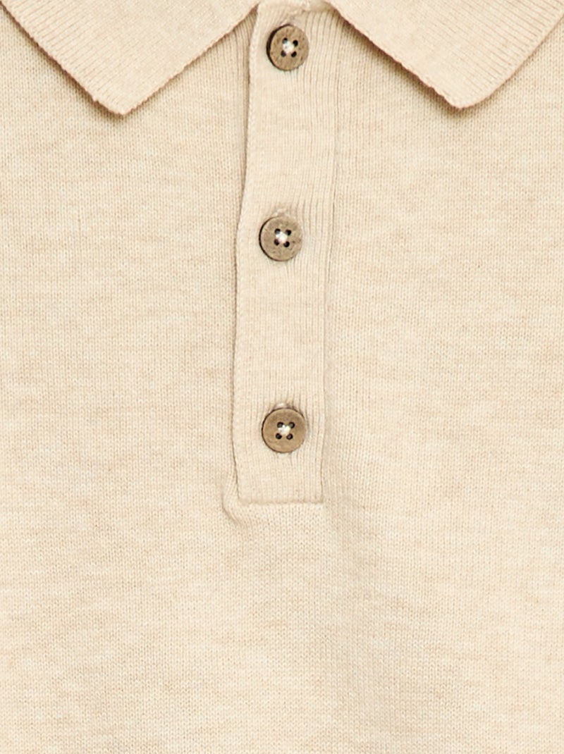 Polo pull Beige - Kiabi