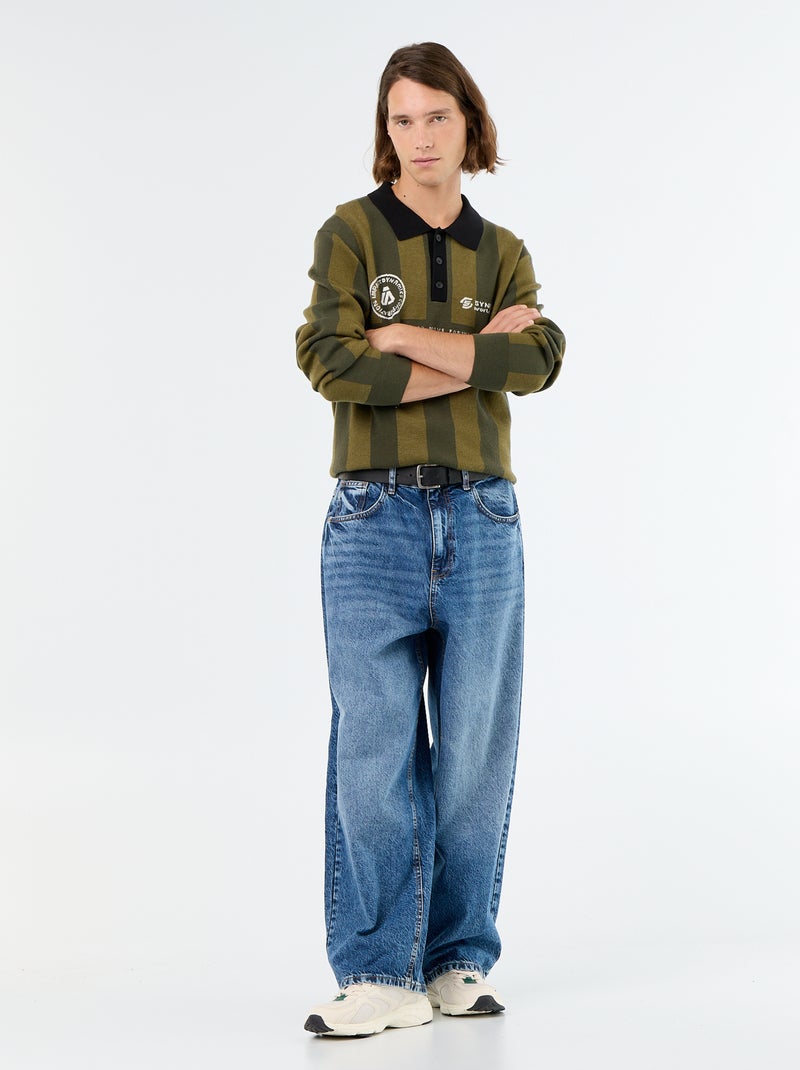 Polo-Pullover mit Print Khaki - Kiabi