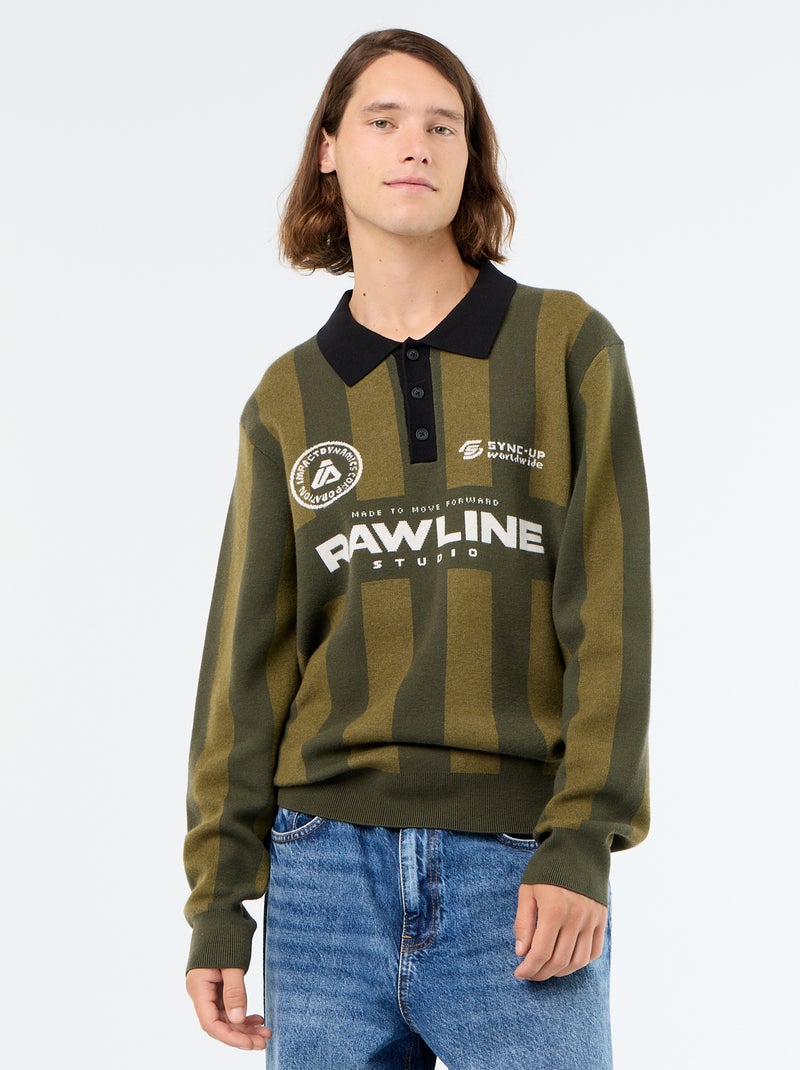 Polo-Pullover mit Print Khaki - Kiabi