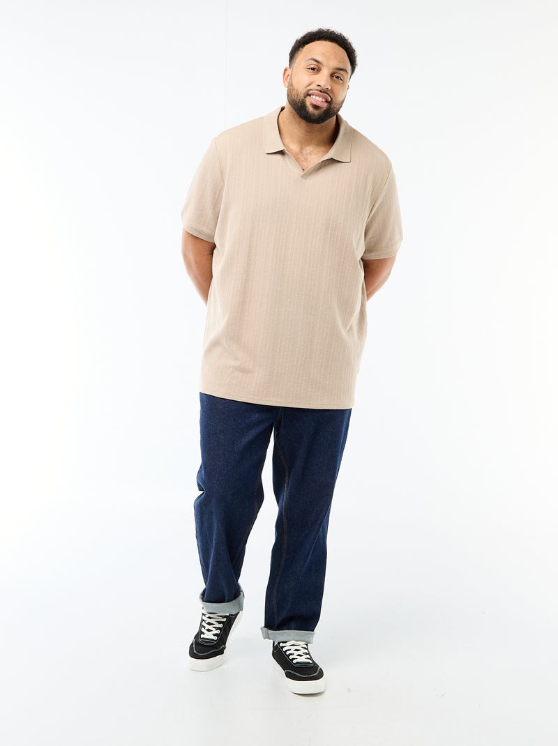 Polo regular fit à manches courtes Beige - Kiabi