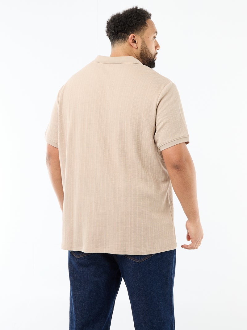 Polo regular fit à manches courtes Beige - Kiabi