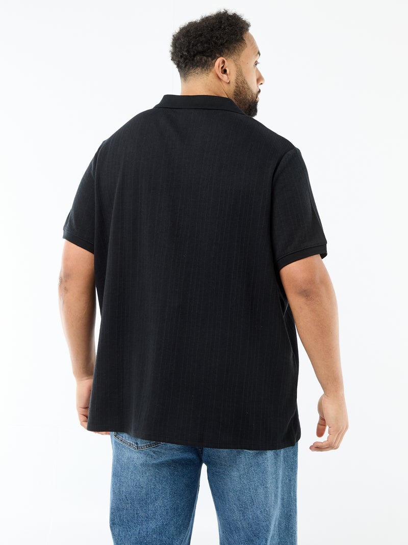 Polo regular fit à manches courtes Noir - Kiabi
