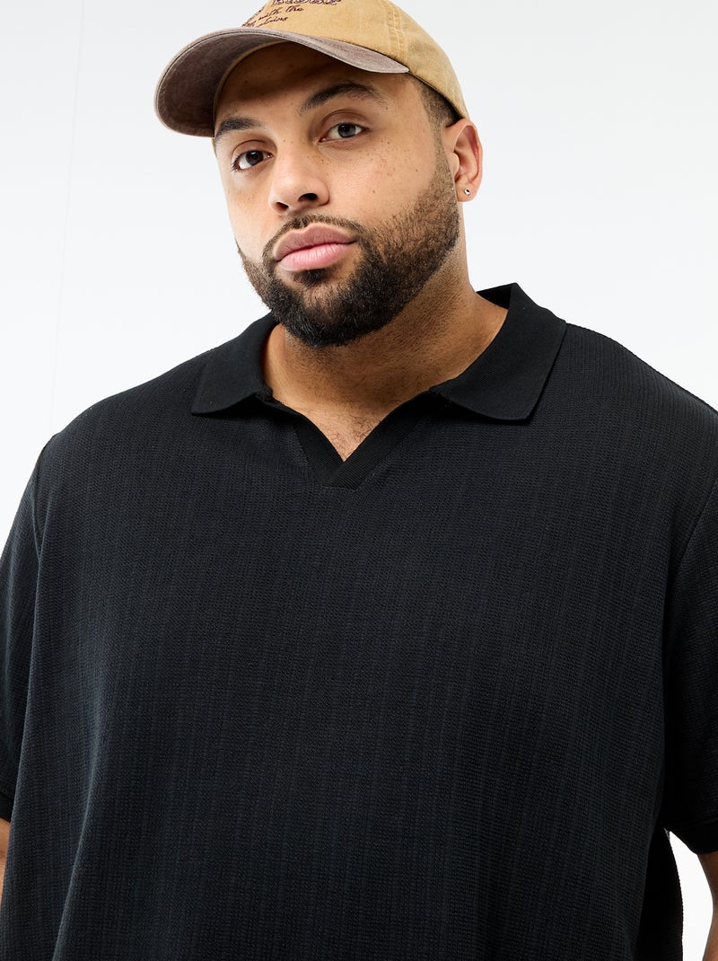 Polo regular fit à manches courtes Noir - Kiabi