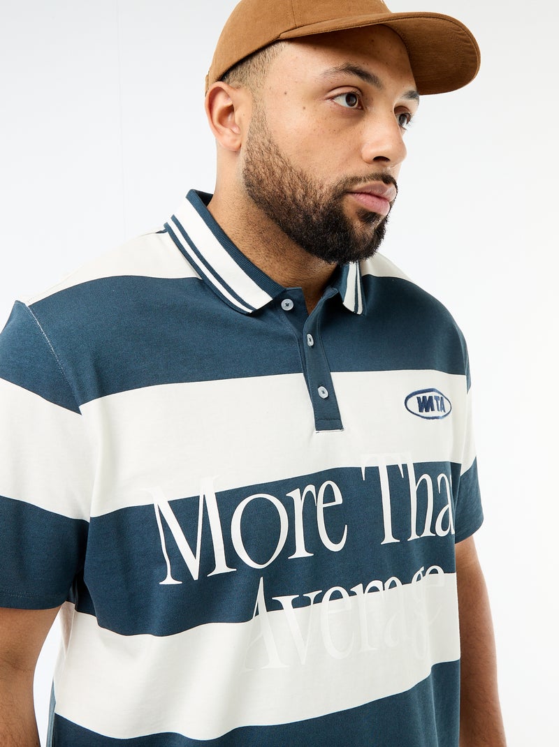 Polo style rugby à manches courtes Bleu - Kiabi