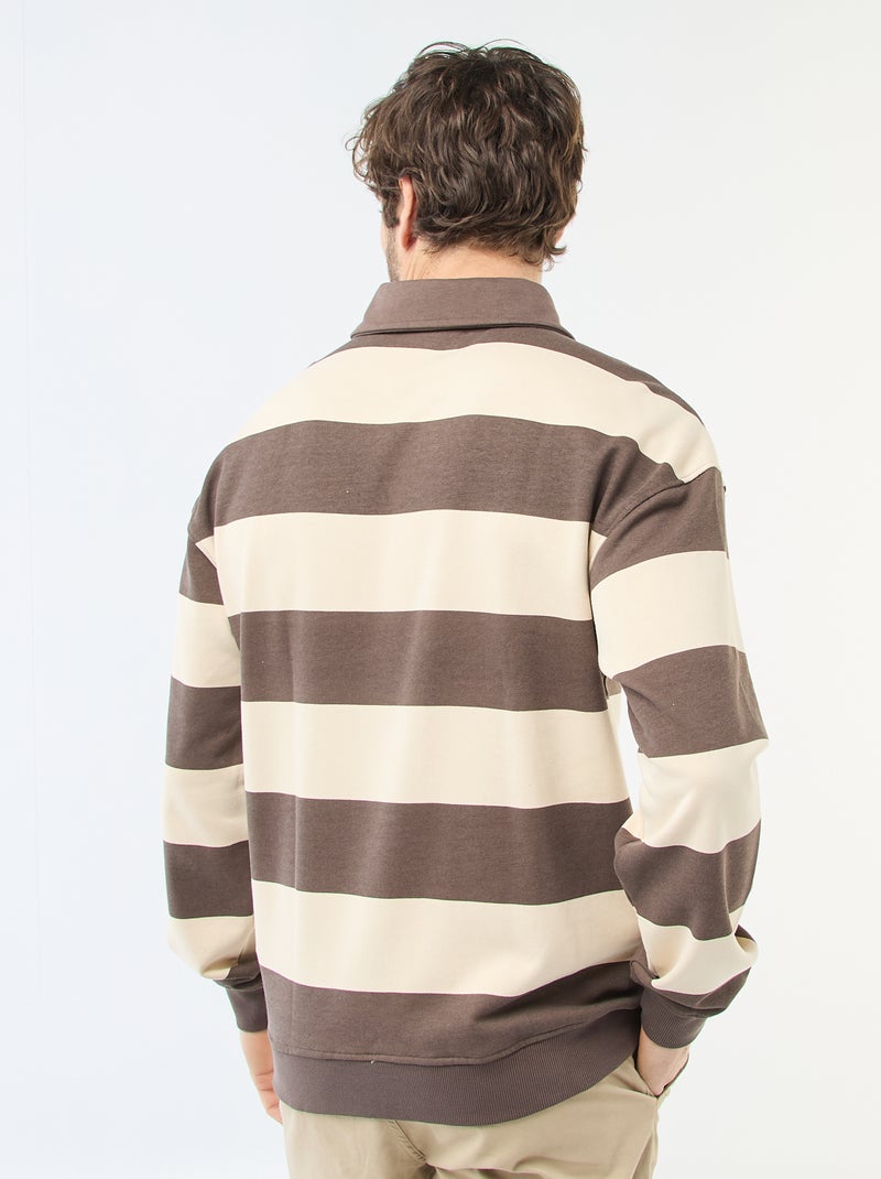 Polo style rugby à manches longues Blanc - Kiabi