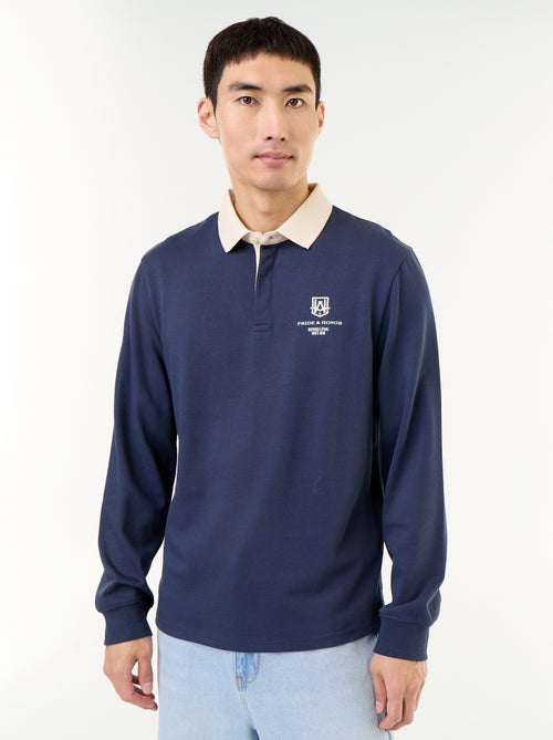 Polo style rugby avec inscriptions brodées - Kiabi