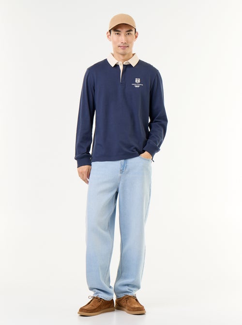 Polo style rugby avec inscriptions brodées - Kiabi