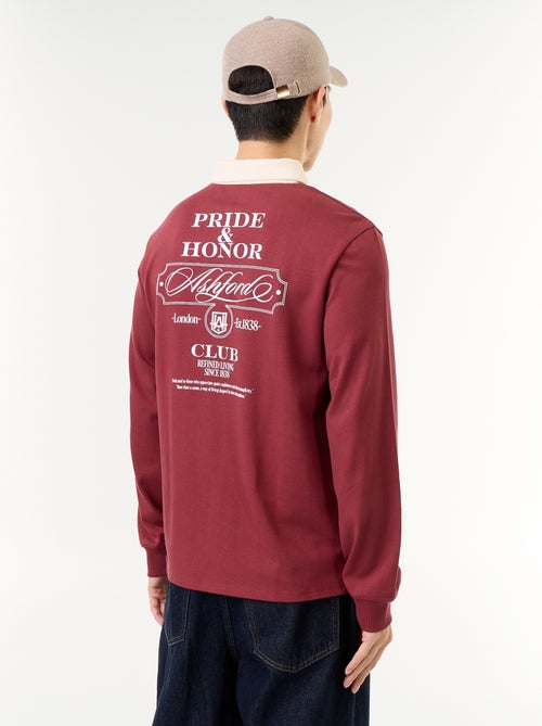 Polo style rugby avec inscriptions brodées - Kiabi
