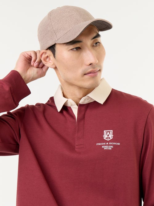 Polo style rugby avec inscriptions brodées - Kiabi
