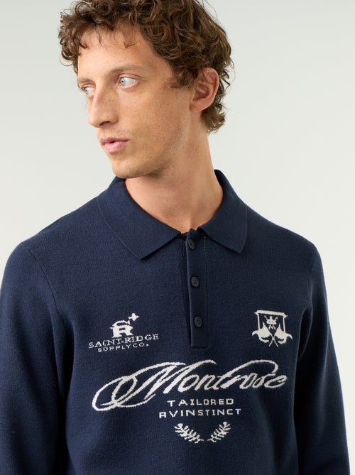 Polo-style sweater with print - Kiabi