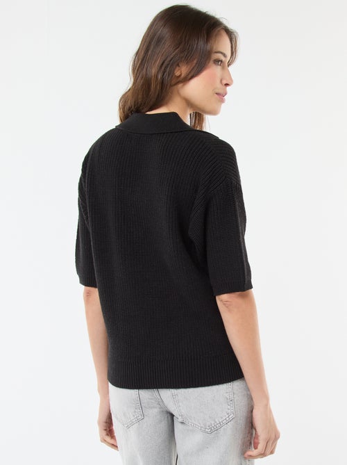 Polo-Style Sweater with V-Neck - Kiabi