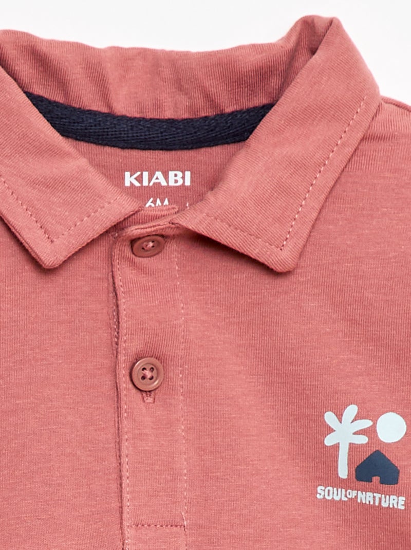Polo t-shirt stampata Rosa antico - Kiabi