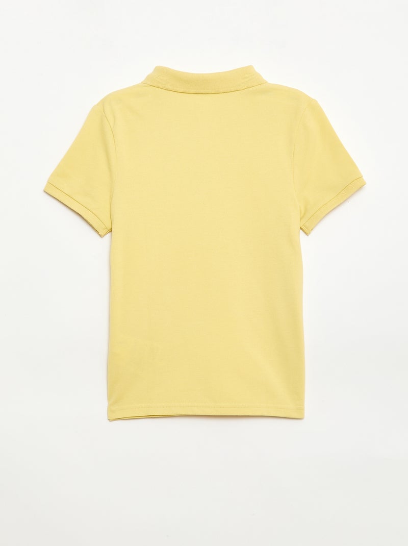 Polo uni en maille piquée Jaune - Kiabi