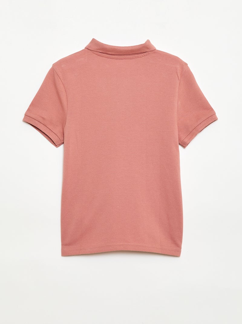 Polo uni en maille piquée Vieux rose - Kiabi