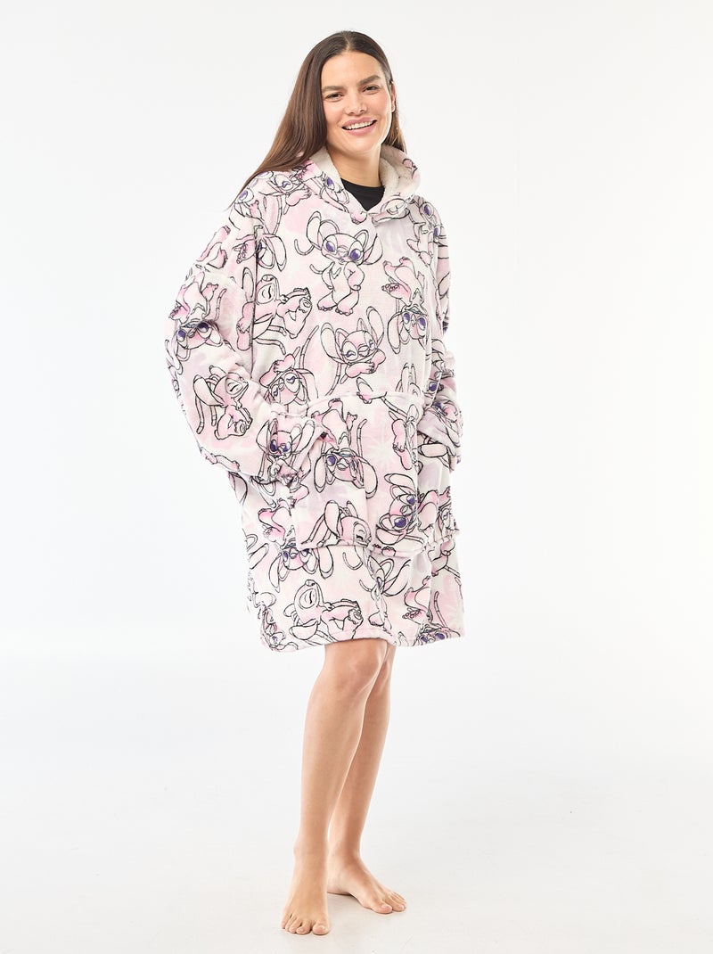Poncho plaid adulte 'Stitch' Rose - Kiabi