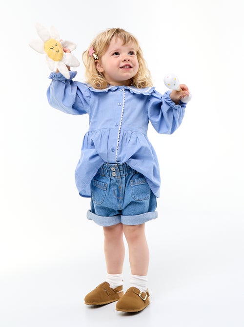 Popeline-Bluse mit Peter-Pan-Kragen - Kiabi Popeline-Bluse mit Peter-Pan-Kragen - Kiabi