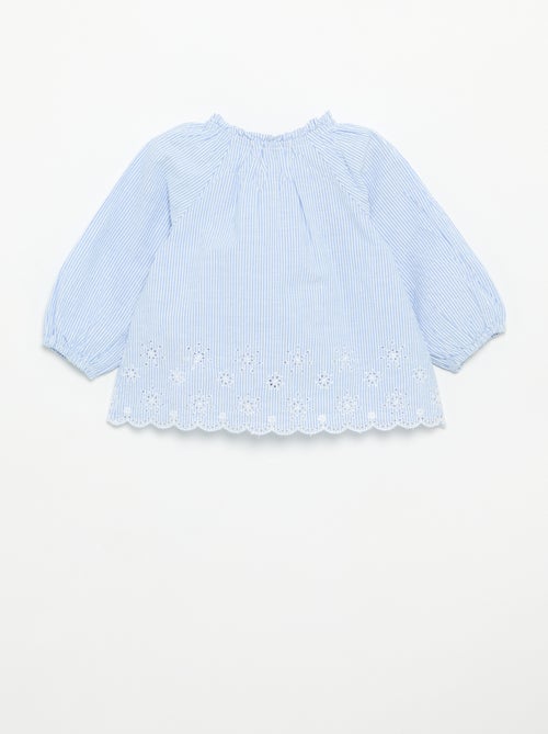 Popeline-Bluse mit Stickereien - Kiabi Popeline-Bluse mit Stickereien - Kiabi