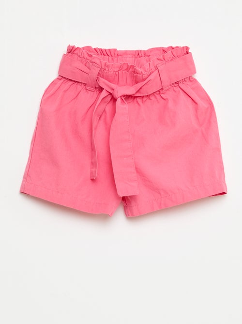 Popeline-Shorts mit Bindegürtel - Kiabi