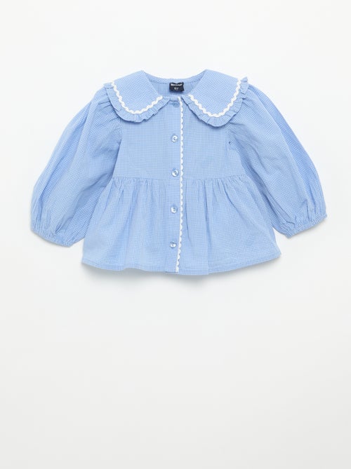 Poplin Blouse with Peter Pan Collar - Kiabi