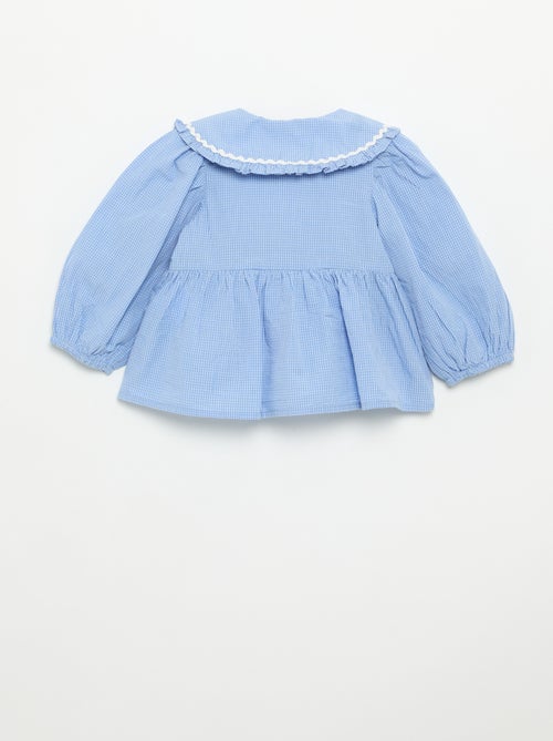 Poplin Blouse with Peter Pan Collar - Kiabi