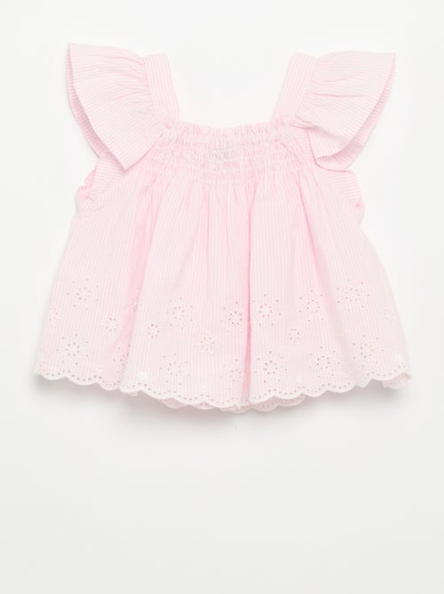 Poplin Blouse with Ruffles - Kiabi Poplin Blouse with Ruffles - Kiabi