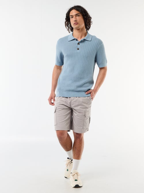 Poplin Chino Bermuda Shorts with Flap Pockets - Kiabi
