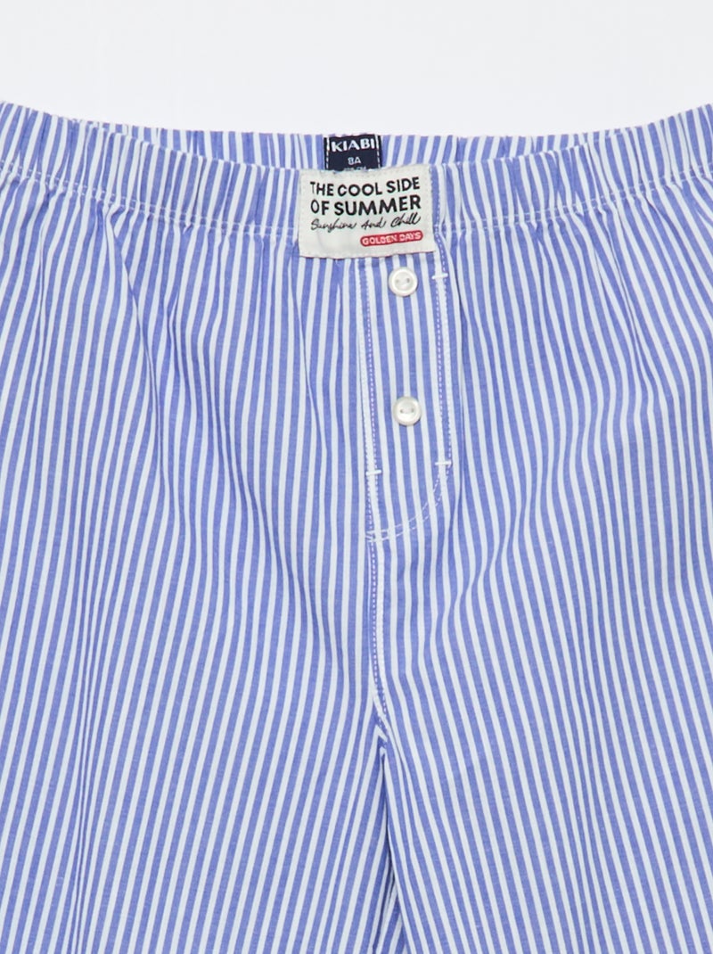 Poplin Pajama Set - 2 pieces Blue - Kiabi