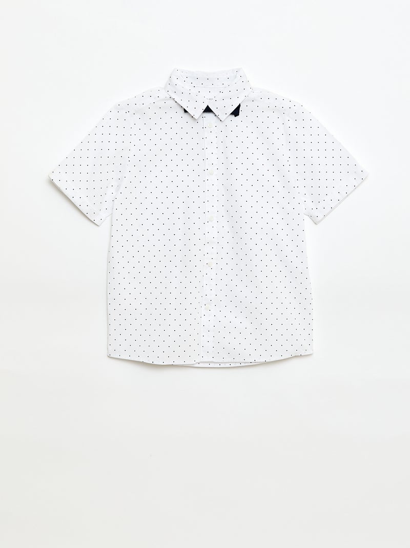 Poplin Shirt with Bow Tie White - Kiabi