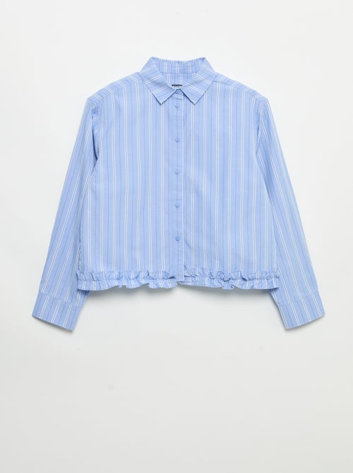 Poplin Shirt with Ruffled Hem - Kiabi
